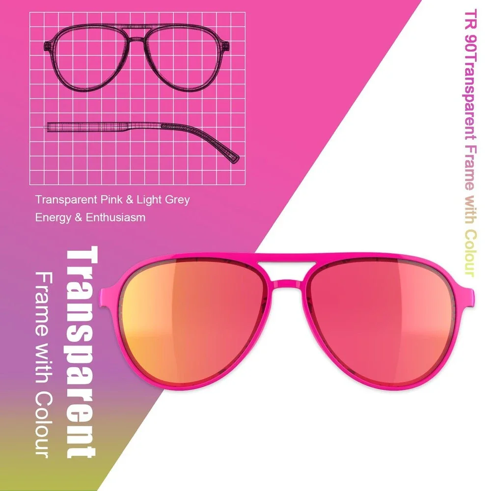 Lightweight Women's TAC Polarized Tinted Classic Vintage Retro 70s PINK